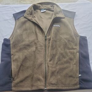 Columbia Men's Brown and Black Fleece Vest
